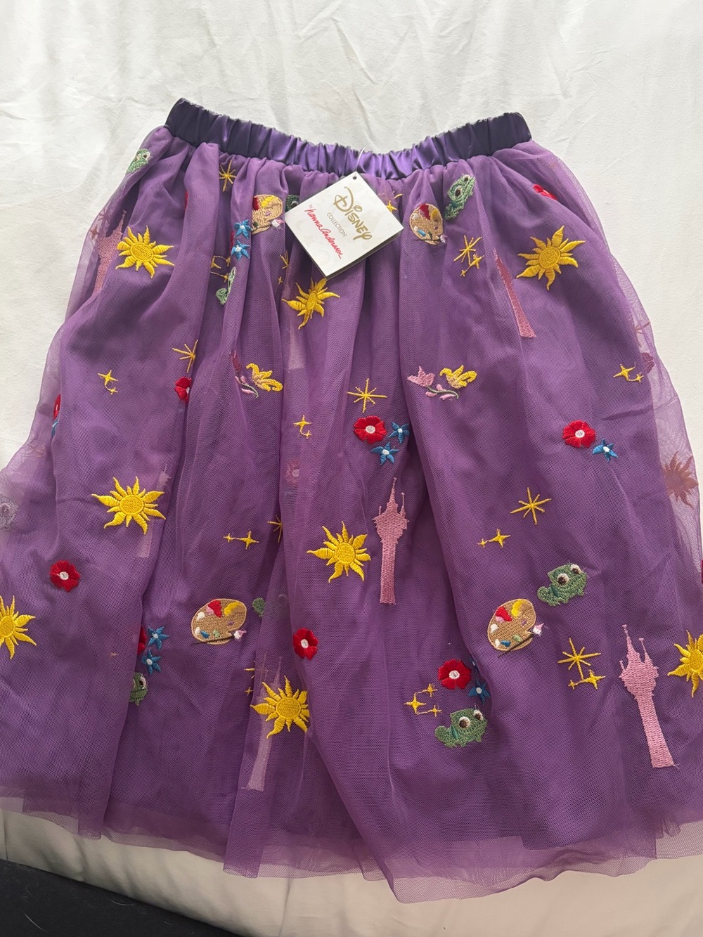 Hanna Andersson Disney Tulle Skirt with Colorful Embroidery